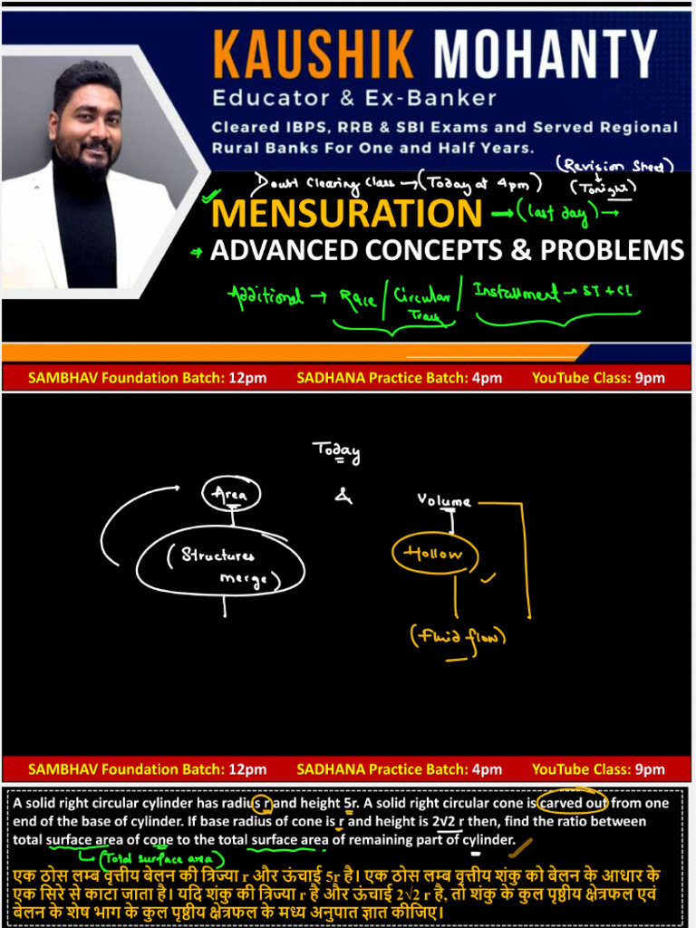 728 @SarkariProfessor Mensuration Advanced Concepts & Problems Sol | PDF