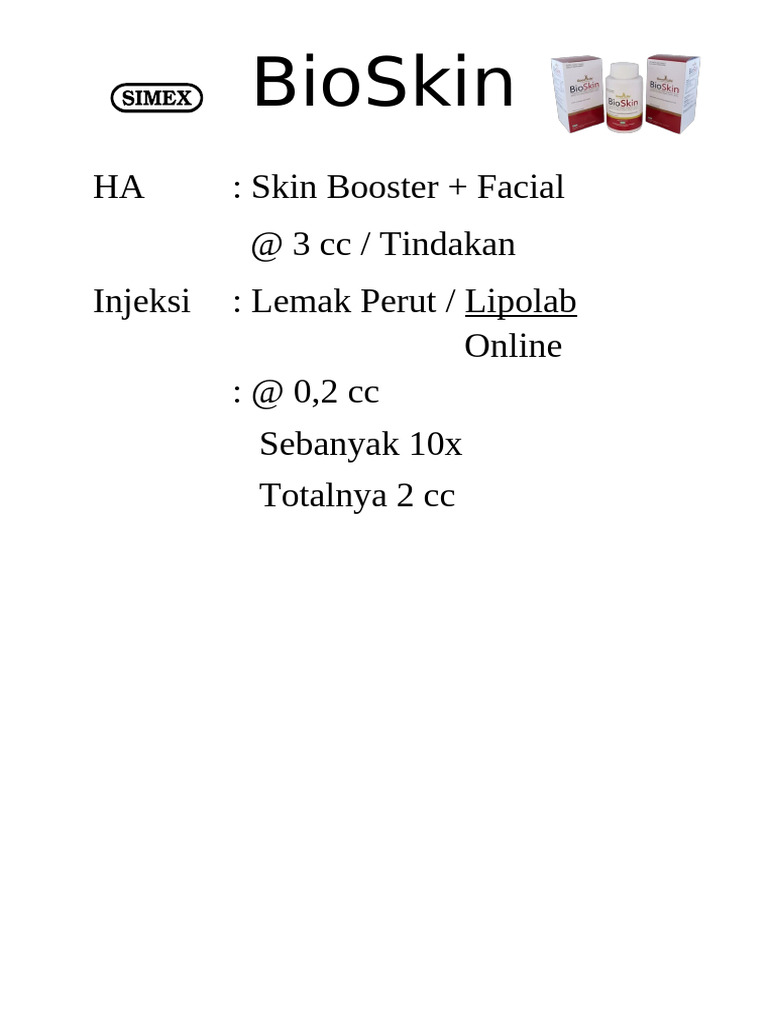 Injeksi BioSkin untuk Kecantikan Kulit | PDF