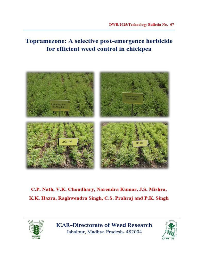 Topramezone Herbicide for Chickpea Weeds | PDF | Chickpea | Weed