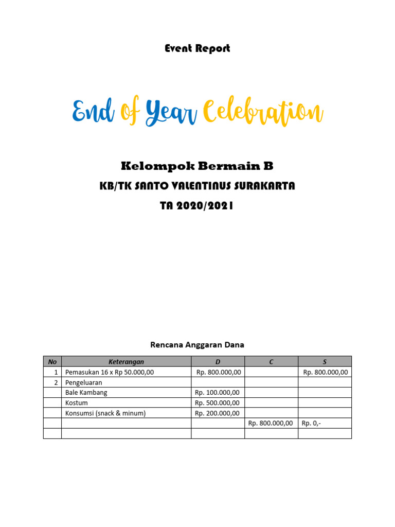 Event Report End of Year Celebration 2021 | PDF