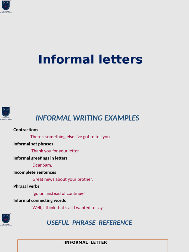 Informal Letters | PDF | Semantics | Semantic Units