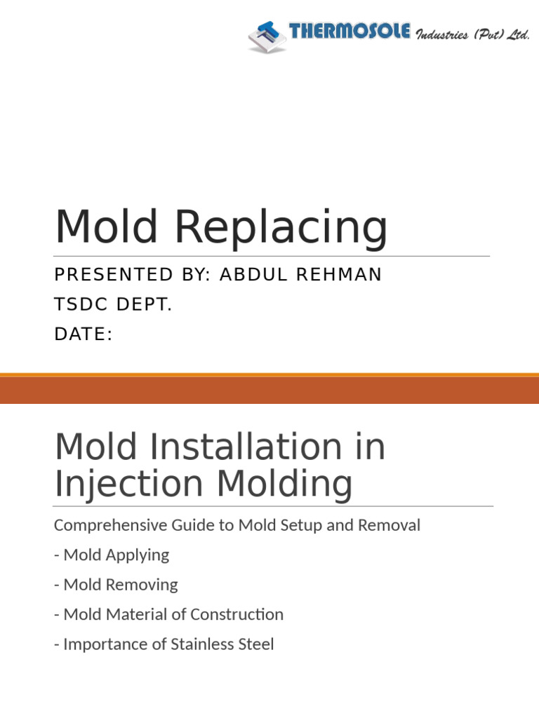 Injection Mold Setup and Maintenance Guide | PDF | Stainless Steel ...