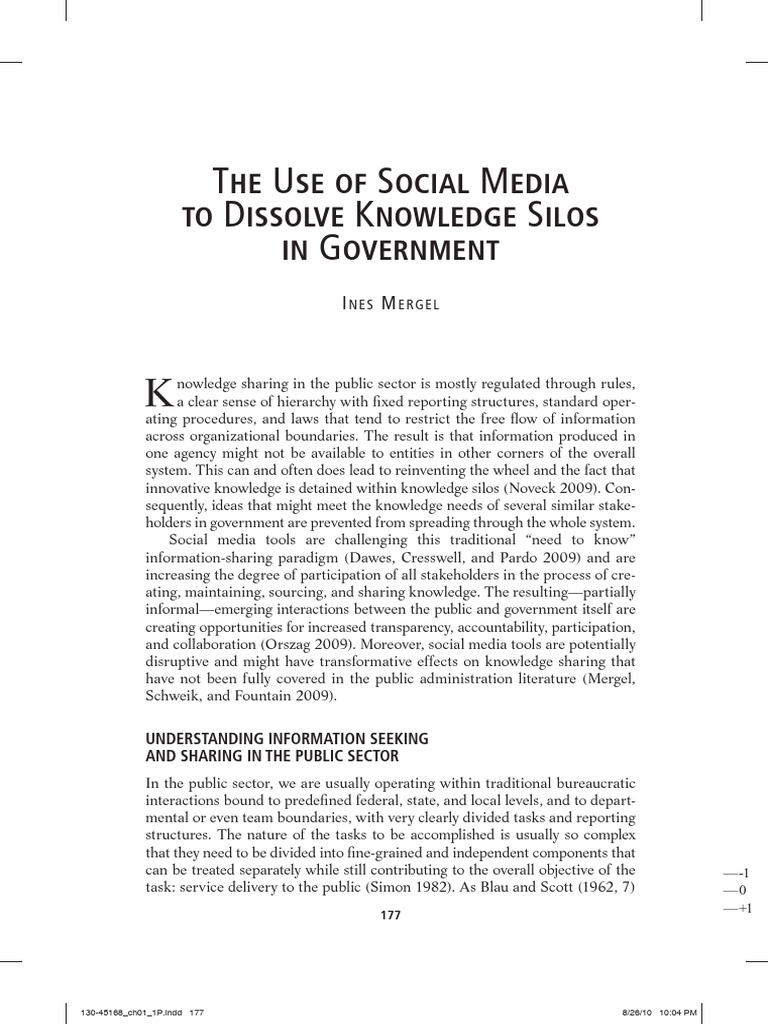 Social Media Breaking Knowledge Silos in Government | PDF | Social ...