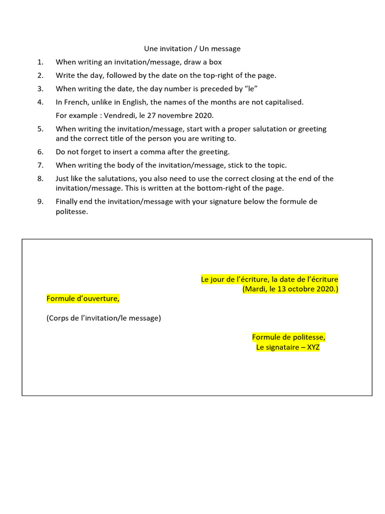 Rules For Invitation and Message | PDF