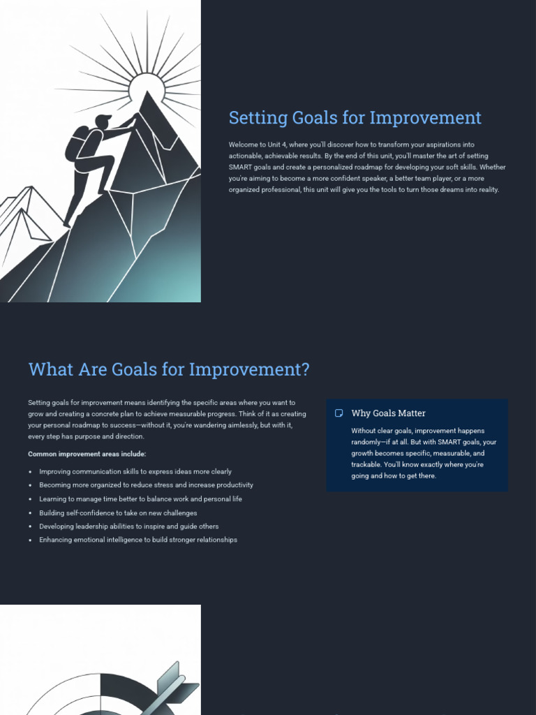 Mastering SMART Goals for Improvement | PDF | Goal | Goal Setting