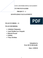 It For Managers Project - 1 Knowledge Management