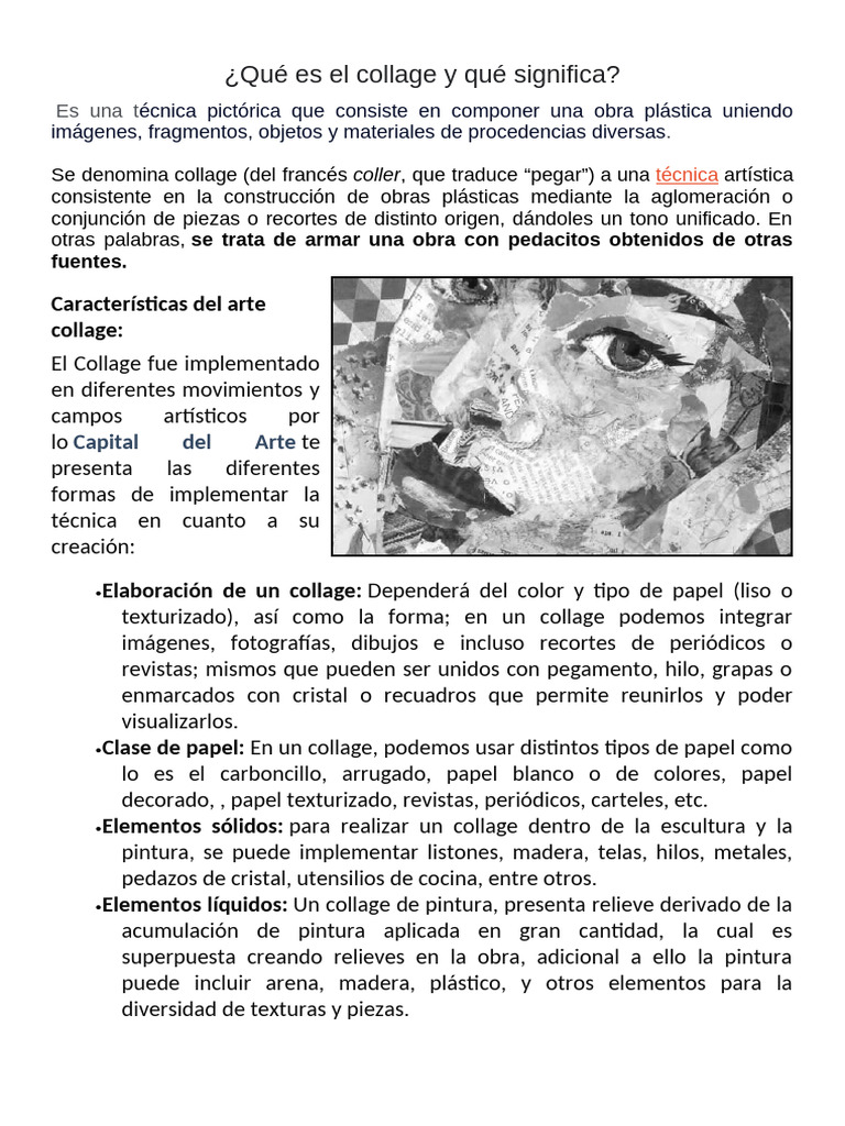 ¿Qué Es El Collage y Qué Significa | PDF | Collage | Pinturas