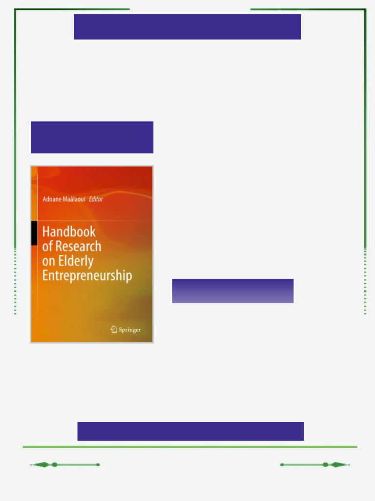 Handbook of Research On Elderly Entrepreneurship Adnane Maâlaoui Ebook ...