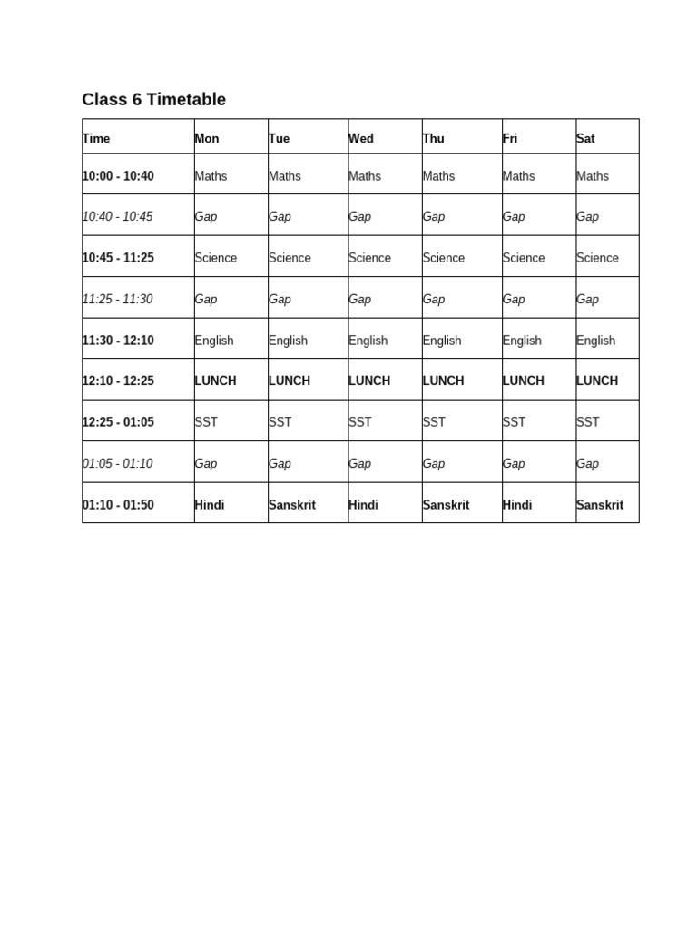 Online Time Table From 23rd Dec 25 | PDF