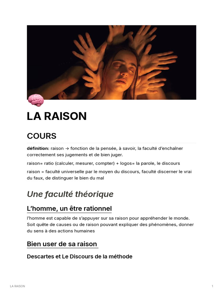 La Raison : Définition et Limites | PDF | Raison | Vérité