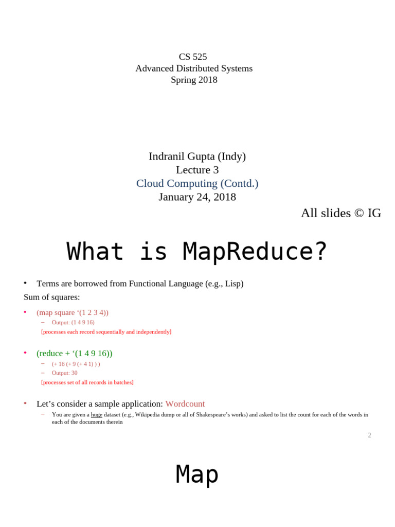 All Slides © IG: CS 525 Advanced Distributed Systems Spring 2018 | PDF ...