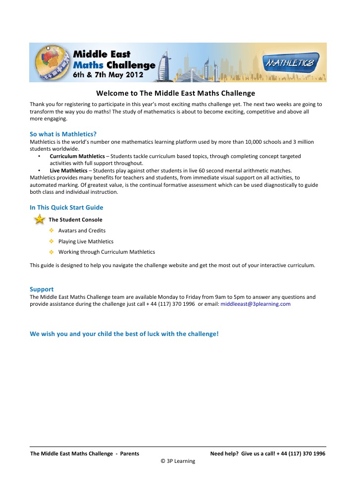 ME Maths Challenge Parent Instructions | Http Cookie | Web Browser
