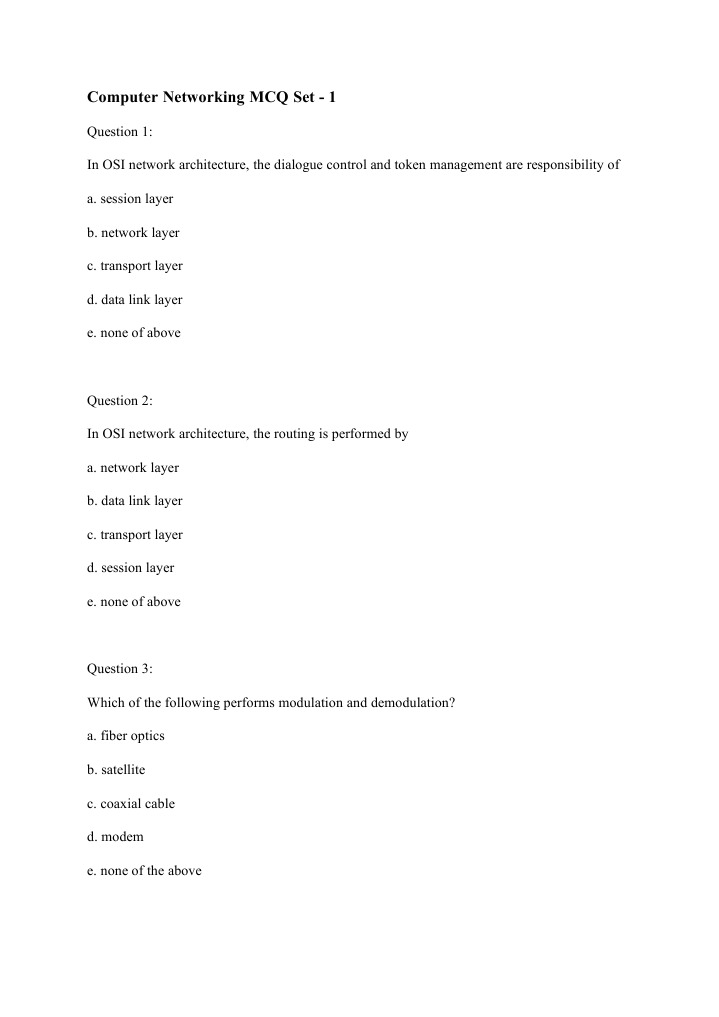 Computer Networking MCQ Set1 PDF