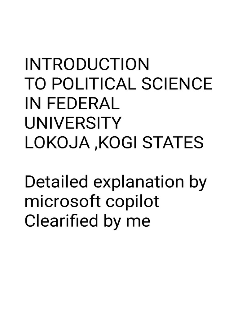 Introduction To Political Science by Microsoft Copilot | PDF