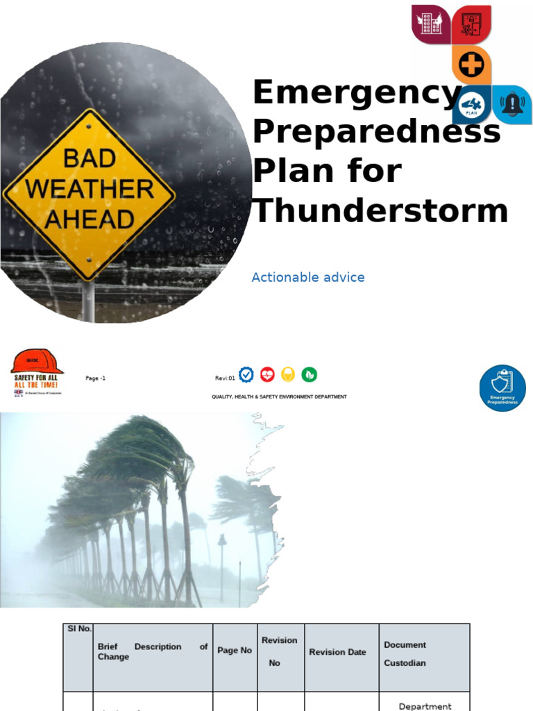 Emergency Preparedness Plan For Thunderstorm | PDF | Hail | Emergency ...
