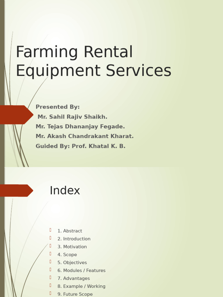 Digital Farm Equipment Rental System | PDF | Computing