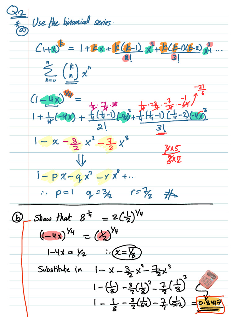 Worked Solutions - Binomial Series | PDF