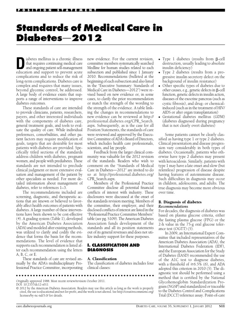 Standards of Medical Care | PDF | Gestational Diabetes | Diabetes ...
