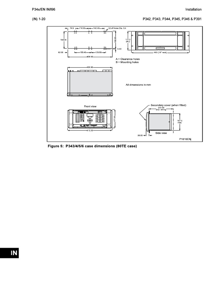 Micom p343 p344 p345 p346 Relay Case Dimensions | PDF