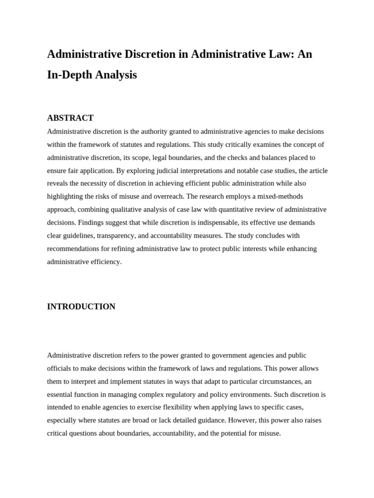 Understanding Administrative Discretion | PDF | Administrative Law | Policy