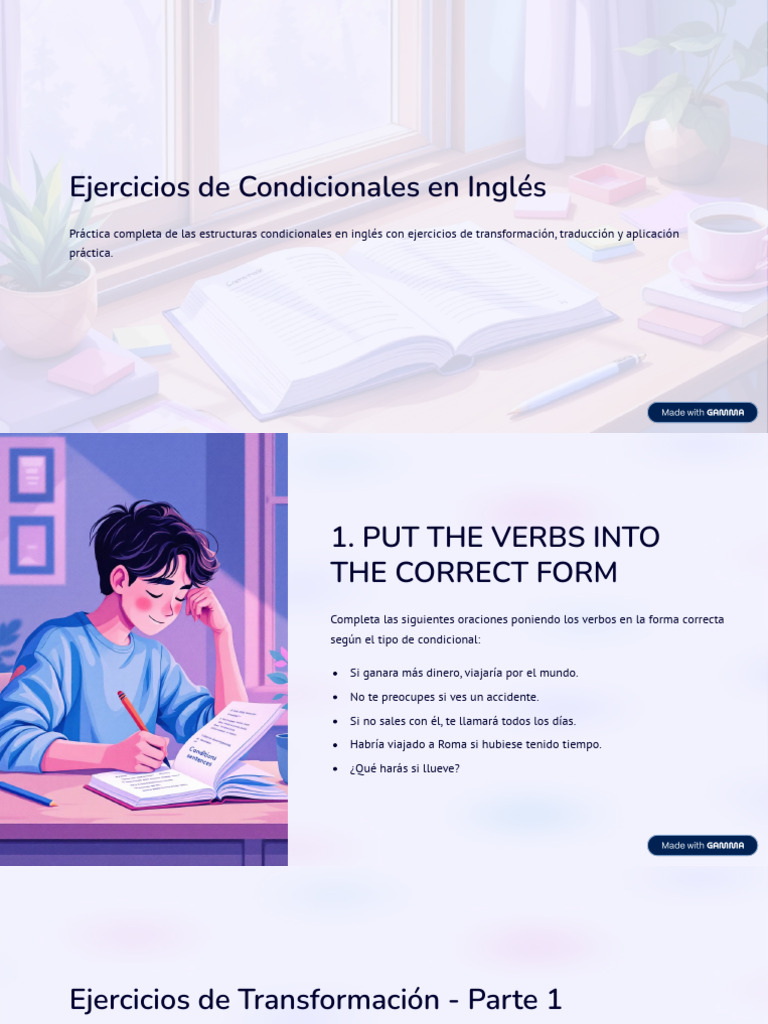 Ejercicios Prácticos de Condicionales en Inglés | PDF