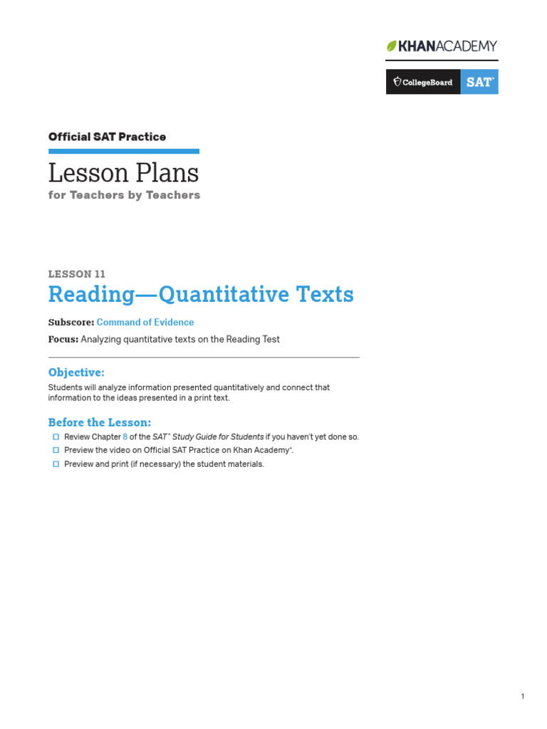 SAT Reading Lesson: Analyzing Graphs | PDF | Sat | Information