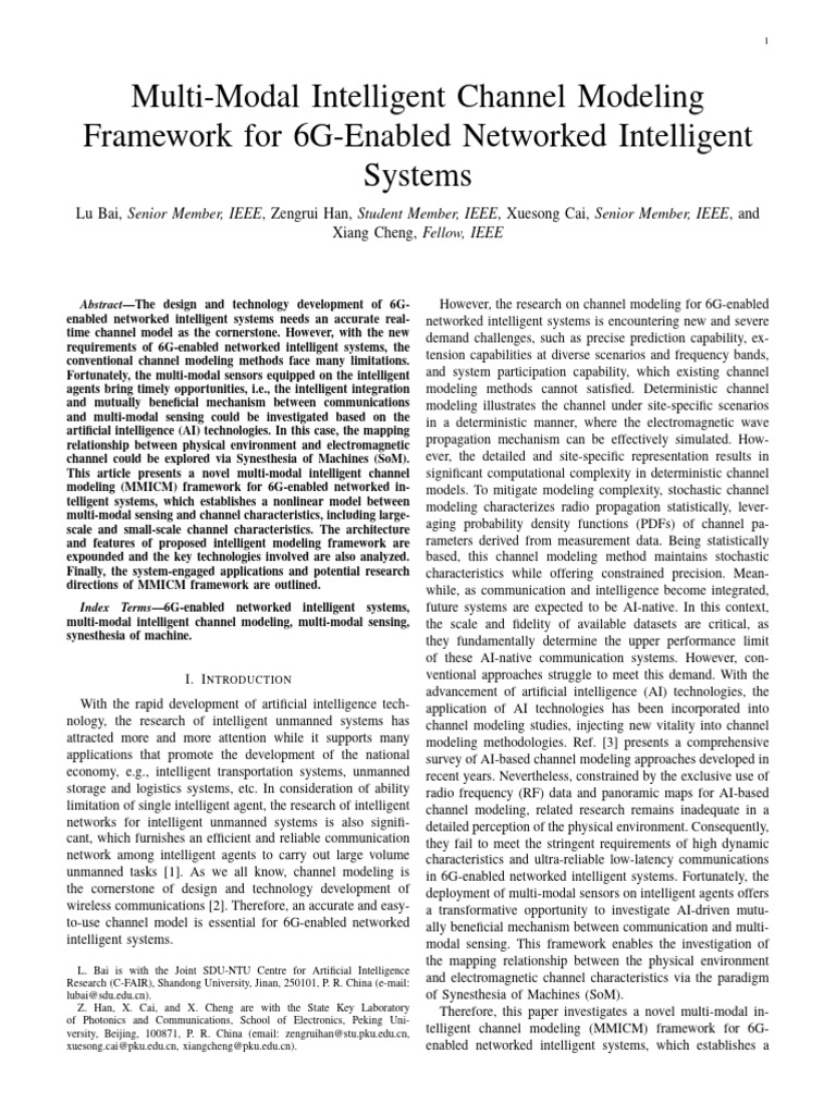 6G Multi-Modal Channel Modeling Framework | PDF | Lidar