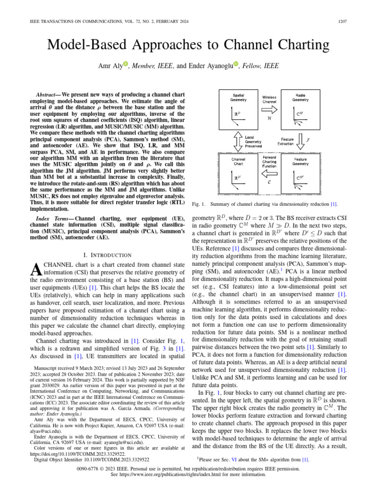 Model-Based Approaches To Channel Charting | PDF | Eigenvalues And ...