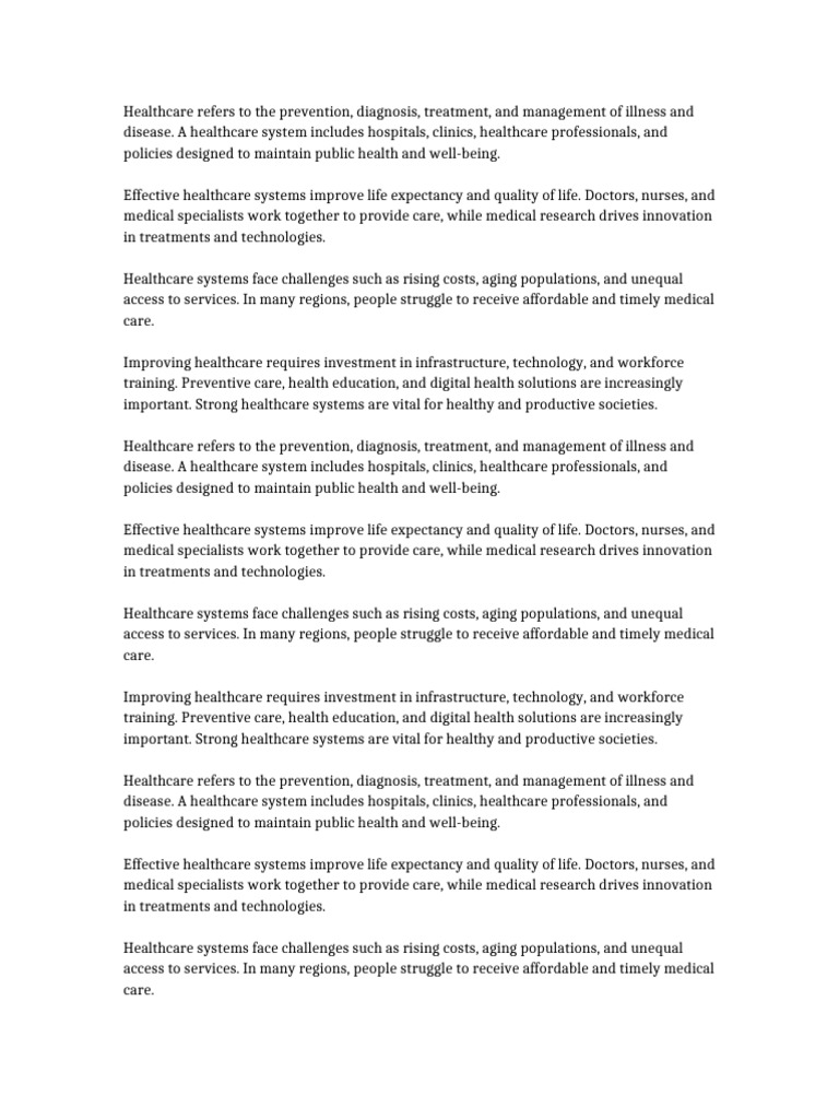 Understanding Healthcare Systems and Challenges | PDF | Health Care ...