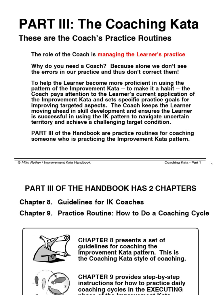 Coaching Kata for Improvement Kata Mastery | PDF | Kata | Learning