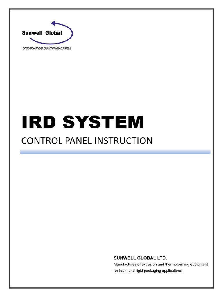 Control Panel Guide for IRD System | PDF | Manufactured Goods | Equipment