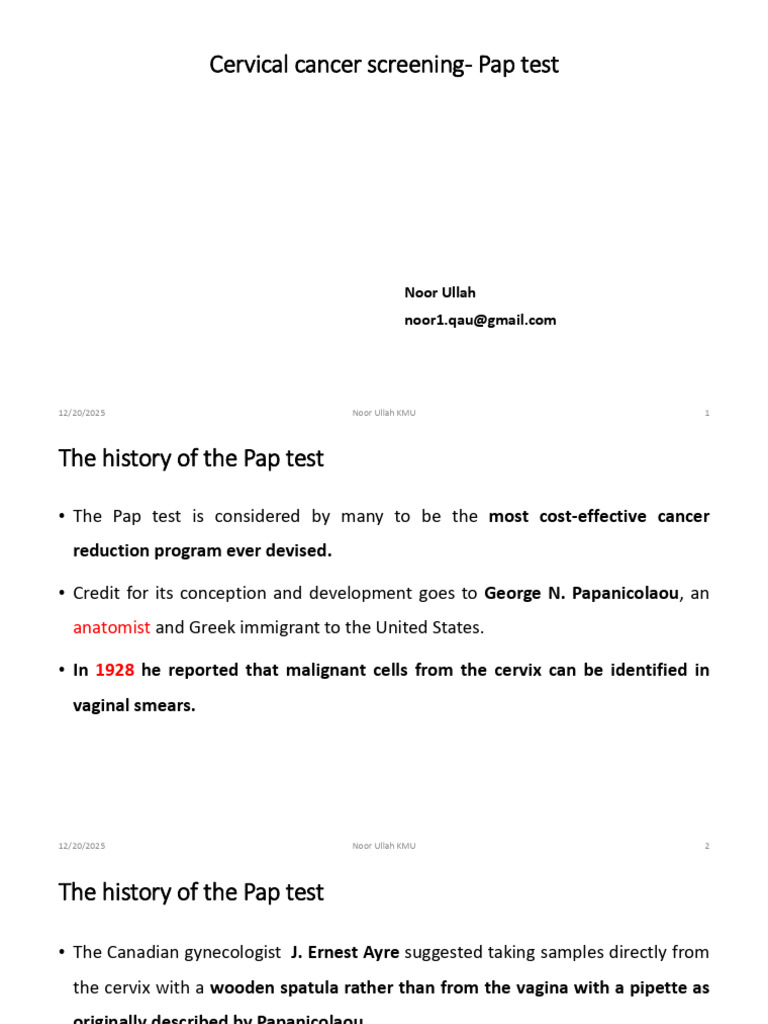 3 Cervical Cancer Screening - Pap Test | PDF | Cervical Cancer | Health ...