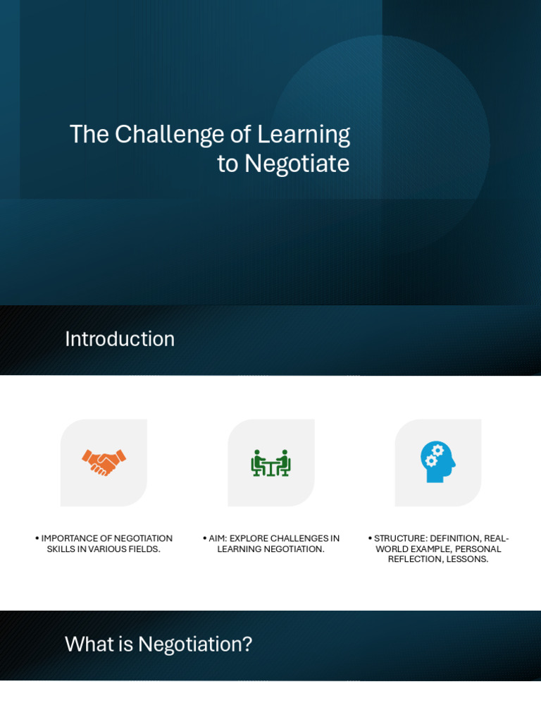 Overcoming Challenges in Negotiation Skills | PDF | Negotiation | Learning