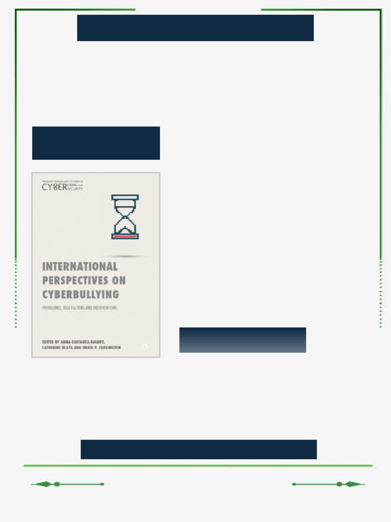 International Perspectives On Cyberbullying: Prevalence, Risk Factors ...