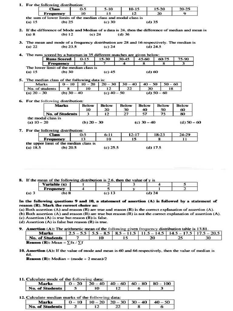 CH 13 Assignment, X (24 25) | PDF | Mean | Mode (Statistics)