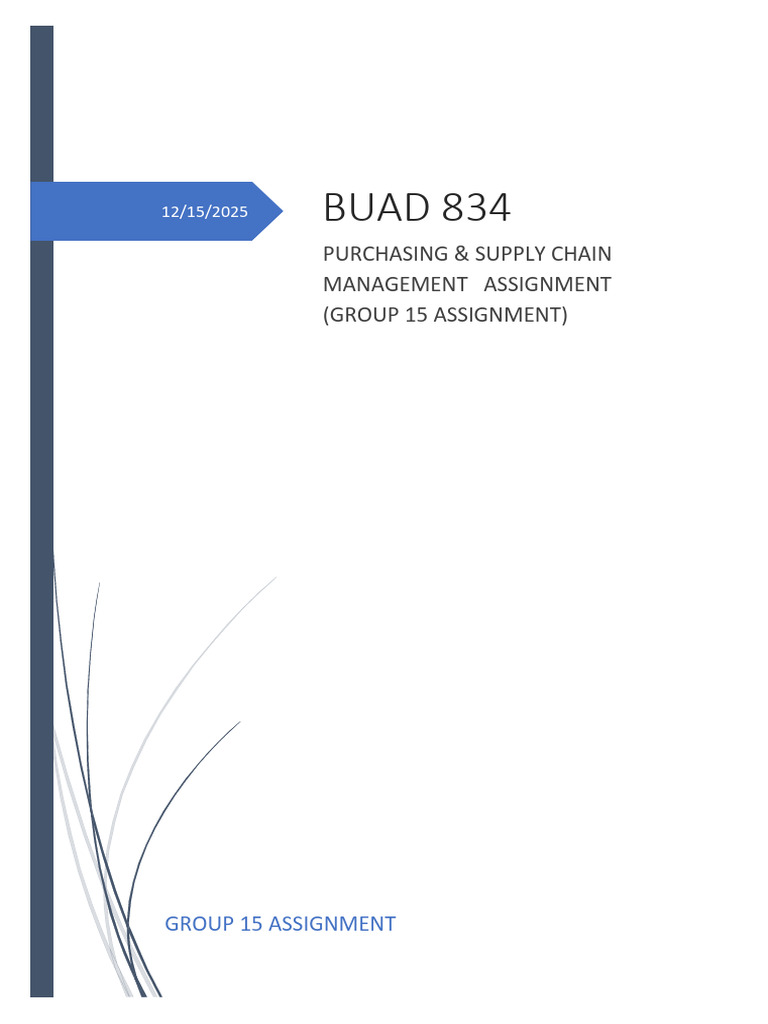 BUAD 834 Group 15 Assignment | PDF | Supply Chain | Forecasting