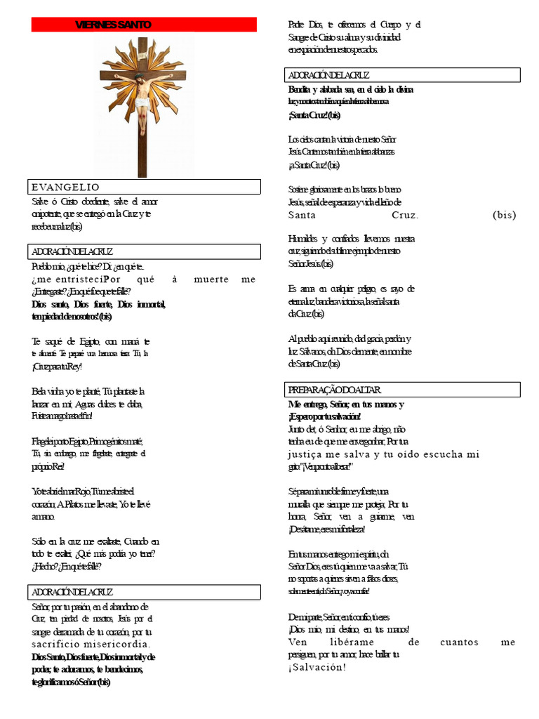 Adoración de la Cruz en Viernes Santo | PDF | Cristo (título) | Jesús