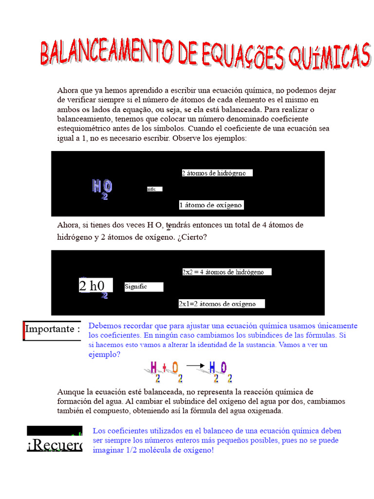 Balanceo de Ecuaciones Químicas | PDF | Estequiometría | Ingeniería de ...