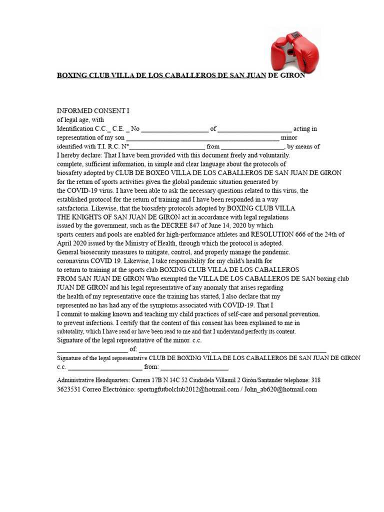 Informed Consent Boxing | PDF | Public Health | Microbiology