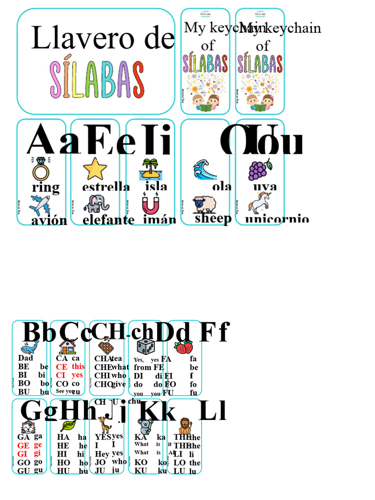 Syllable Keychain - Printing | PDF