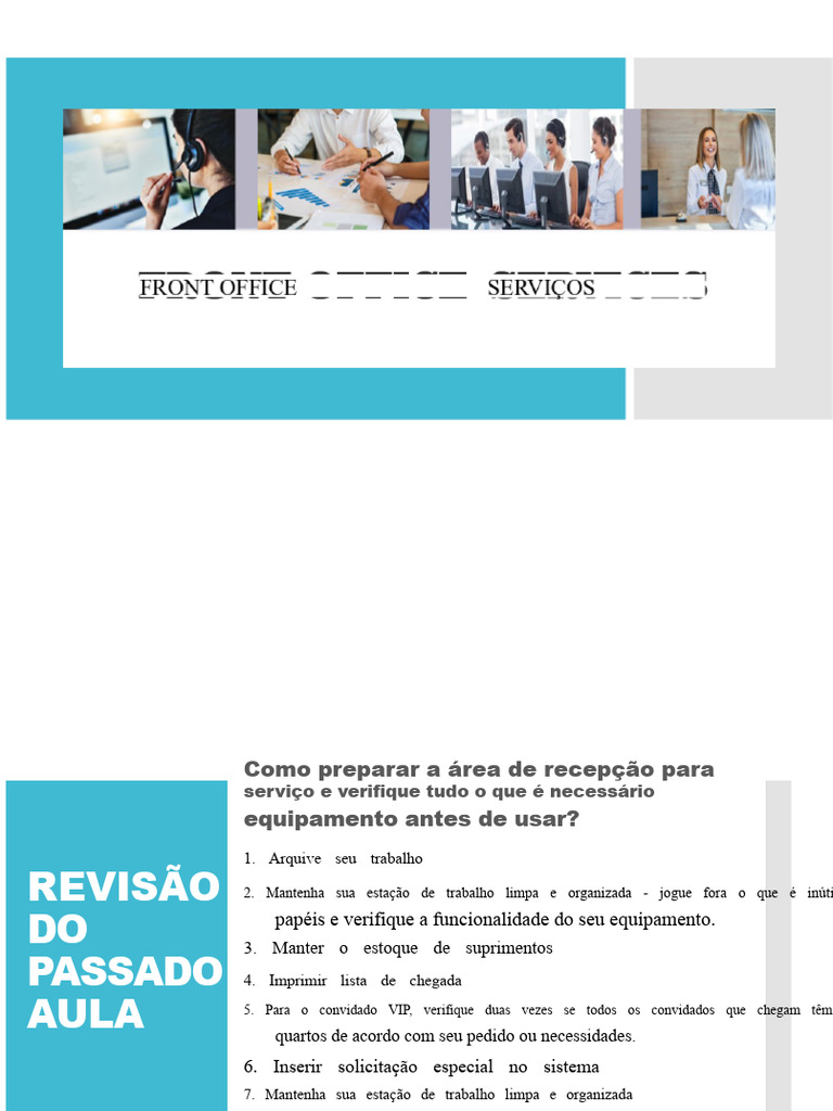 Preparação para Check-in de Hóspedes | PDF | Cheque (banco) | Cartão de ...