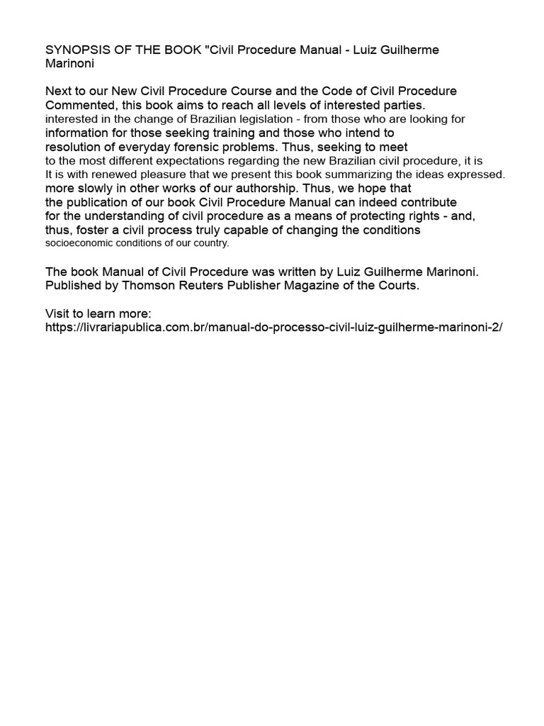 Civil Procedure Manual - Luiz Guilherme Marinoni | PDF