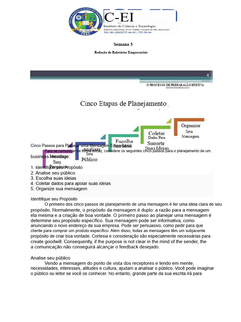 Relatório de Negócios 2 BSAIS2 BSOA 2 BTTE Semana 3 | PDF | Comunicação ...