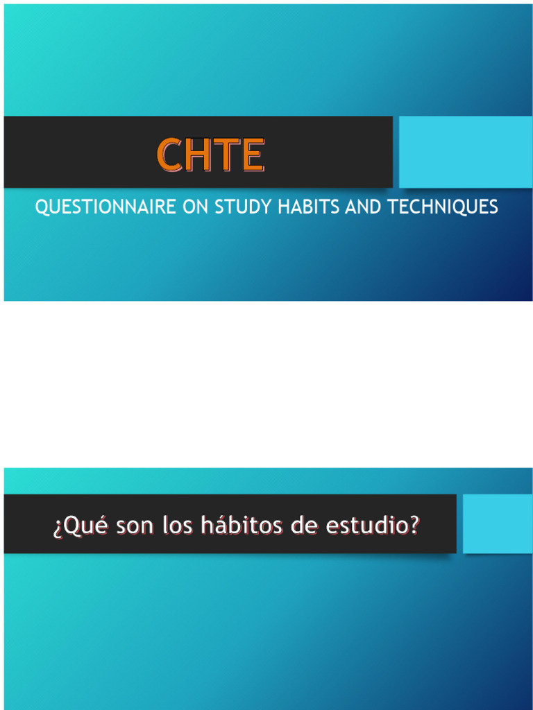 Chte-Questionnaire On Study Habits and Techniques | PDF | Learning ...