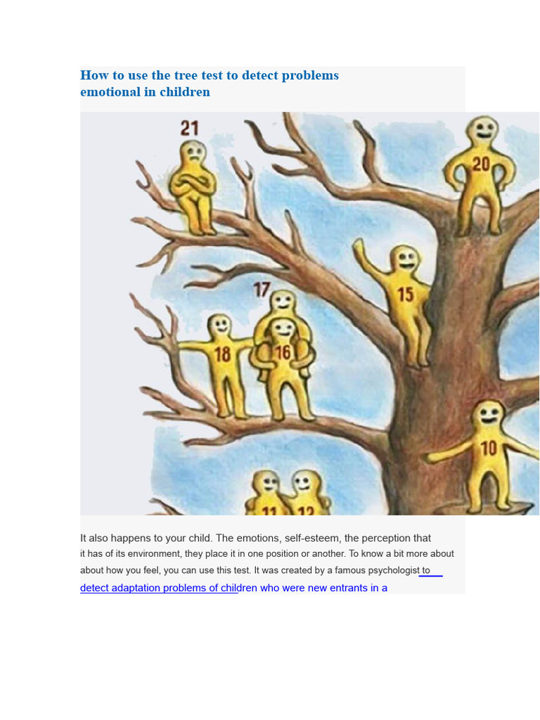 How To Use The Tree Test To Detect Emotional Problems in Children | PDF ...