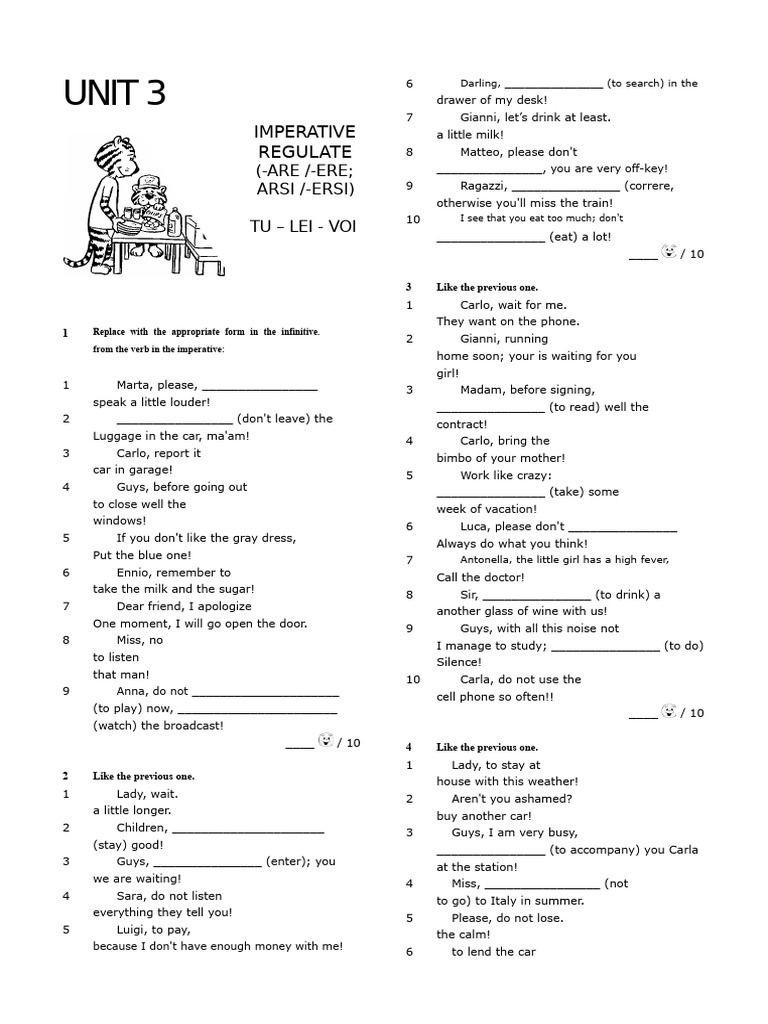 03 Regular Imperative Are Ere Arsi Ersi You (Singular) You (Formal) You ...