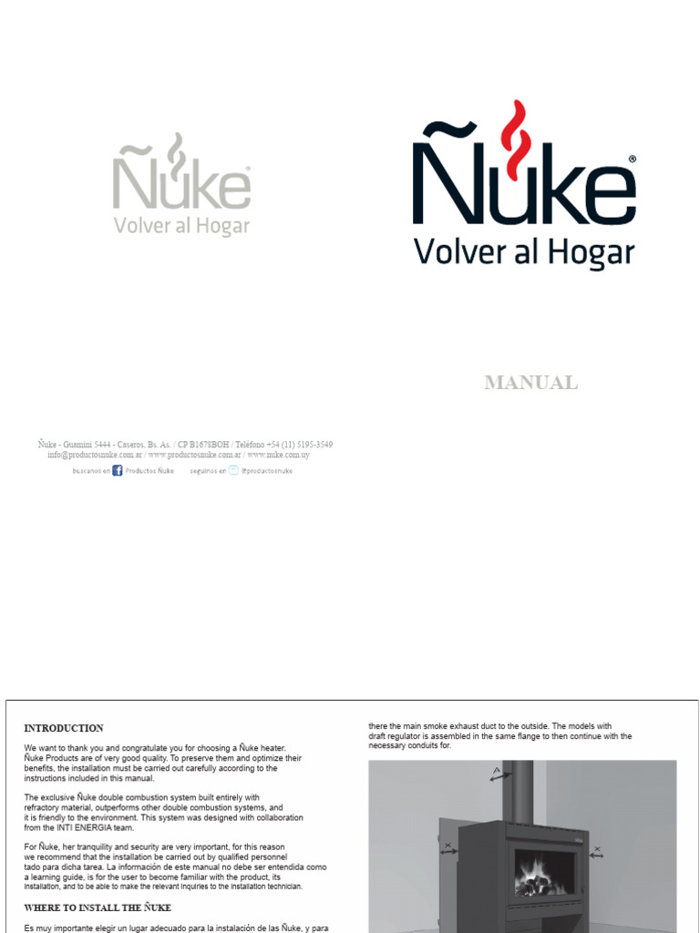 Ñuke Heater Installation Guide | PDF | Duct (Flow) | Chimney