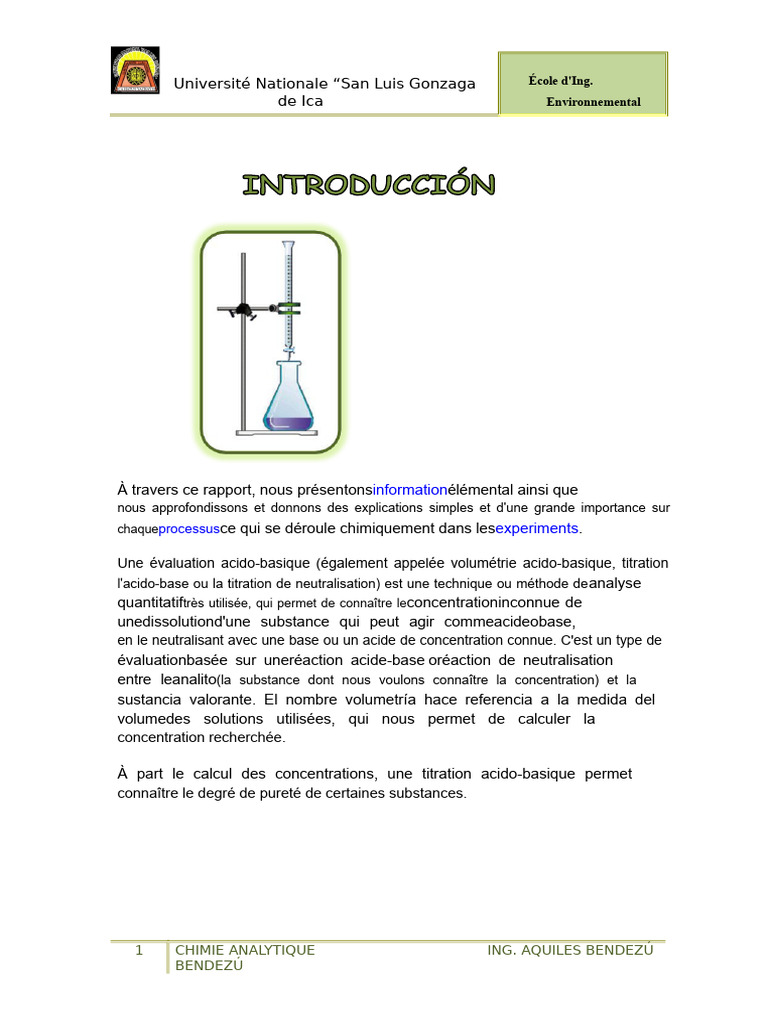 Titrations Acido-Basiques en Chimie Analytique | PDF | Titrage | Chimie
