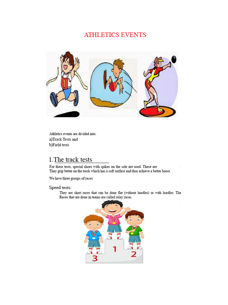 Overview of Athletics Events and Tests | PDF | Track And Field | Athletics