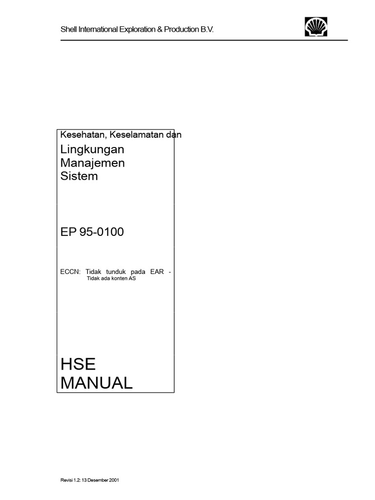Sistem Manajemen HSE EP 95-0100 | PDF